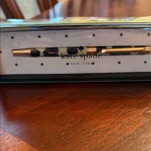 NWT Kate Spade Black and Gold Polka Dot Ballpoint Pen
